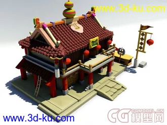 3D打印模型卡通建筑修炼房的图片