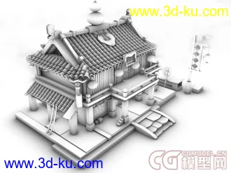 3D打印模型卡通建筑修炼房的图片