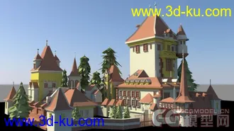 3D打印模型maya城堡 建筑群的图片