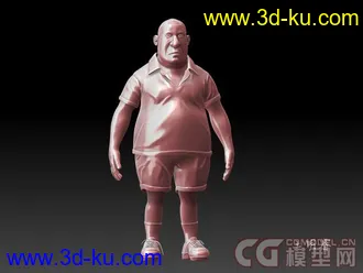 夸张卡通人物《胖男》模型下载的图片