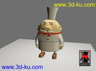 3D打印模型卡通人物Q版厨师老头的图片
