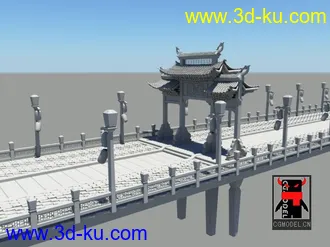 3D打印模型木渎古镇-牌坊--练习的场景  牌坊  木渎古镇的图片