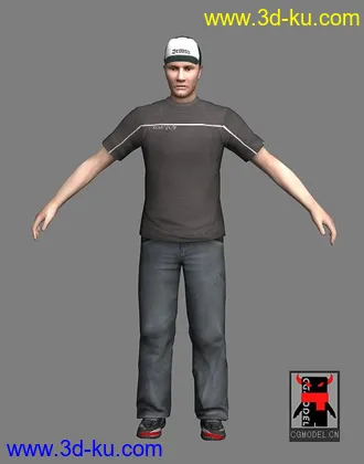 3D打印模型戴帽子的男人角色高模，带绑定的图片