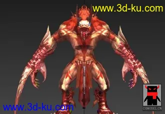 3D模型 恶魔狼人带待机动作的图片