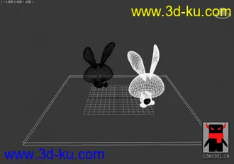 LOVE兔兔模型（黑+白）CG网首发下载的图片