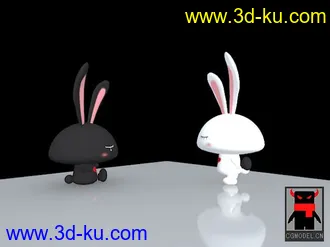 LOVE兔兔模型（黑+白）CG网首发下载的图片