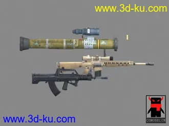 3D打印模型次时代品质 火箭筒 92式 和冲锋枪的图片