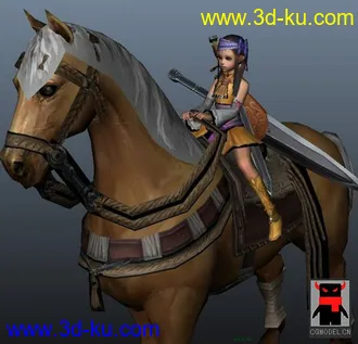 3D打印模型骑马的萝莉小美女的图片