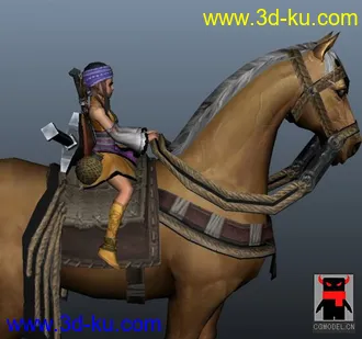 3D打印模型骑马的萝莉小美女的图片