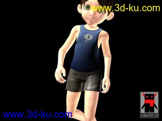 3D打印模型可爱的小男孩女孩（带骨骼+动作+贴图）的图片