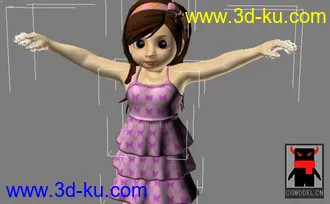 3D打印模型可爱的小男孩女孩（带骨骼+动作+贴图）的图片