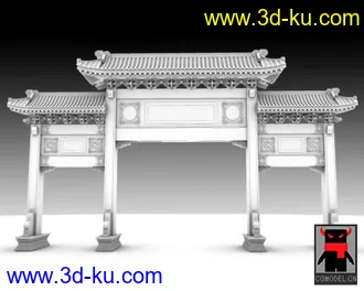 3D打印模型中国传统古建筑——牌坊的图片