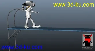 3D打印模型牛仔小男孩，高台跳水 动作，带动画的的图片