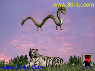 3D打印模型传说中的青龙白虎的图片