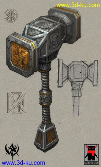 3D打印模型一把锤子的图片