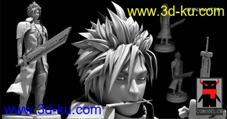 3D打印模型自作！！《最终幻想VII：再临之子》正反两大“猪脚”和路人甲！！求加精的图片