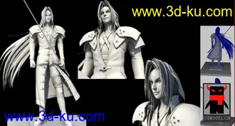 3D打印模型自作！！《最终幻想VII：再临之子》正反两大“猪脚”和路人甲！！求加精的图片