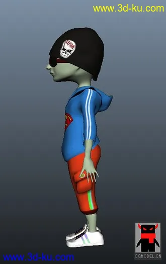 3D打印模型戴眼镜的男孩（带贴图）的图片