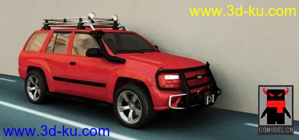 雪弗兰越野个性汽车渲染   maya汽车模型下载的图片2