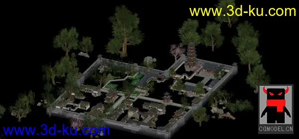 3D游戏建筑场景模型的图片1