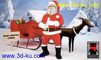 3D打印模型Santa Claus叼烟斗的圣诞老人的图片