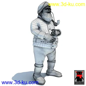3D打印模型Santa Claus叼烟斗的圣诞老人的图片