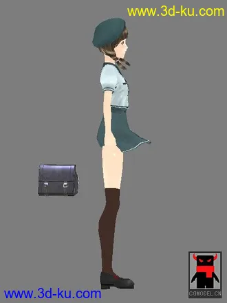 两个小辫的可爱女孩 模型的图片