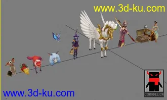3D打印模型《丝路传说》游戏人物、宠物、道具合集的图片