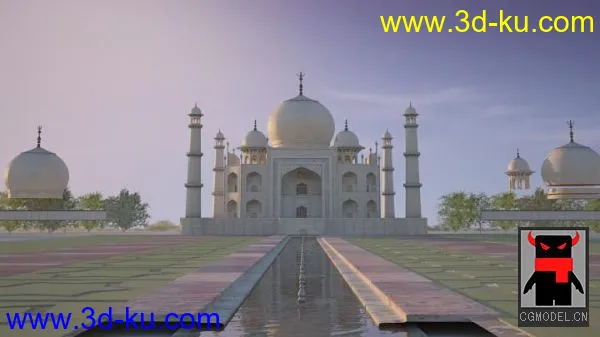 印度旅游胜地-泰姬陵3D模型下载的图片1