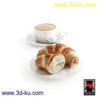 3D打印模型早餐吃的糕点的图片