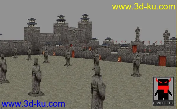 《丝路传说》游戏 秦始皇陵入口（局部）模型的图片4