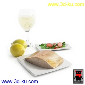 3D打印模型吃的沙拉披萨汉堡果汁等的图片