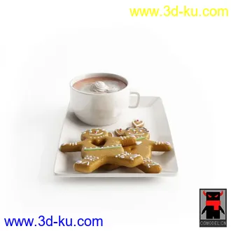 3D打印模型吃的沙拉披萨汉堡果汁等的图片