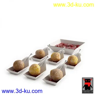 3D打印模型吃的沙拉披萨汉堡果汁等的图片