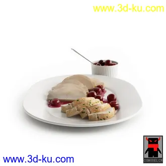 3D打印模型吃的沙拉披萨汉堡果汁等的图片