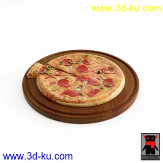3D打印模型吃的沙拉披萨汉堡果汁等的图片