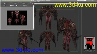 3D打印模型暴露女性怪物游戏低模+贴图文件的图片