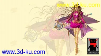 3D打印模型游戏里一个圣灵法师女角色的图片
