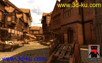 3D打印模型Medieval Market Place中世纪小镇市场的图片
