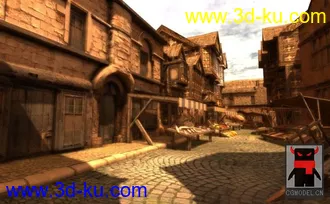3D打印模型Medieval Market Place中世纪小镇市场的图片