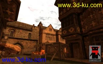 3D打印模型Medieval Market Place中世纪小镇市场的图片