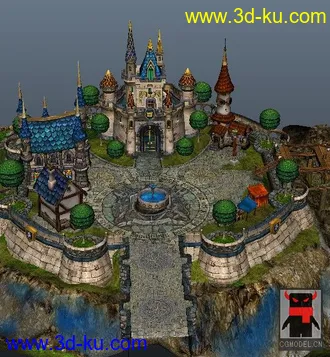 3D打印模型古代城堡还有骑士国王士兵_maya的图片