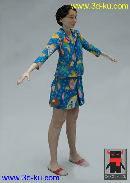 虚拟现实人物彩衣女模型的图片1