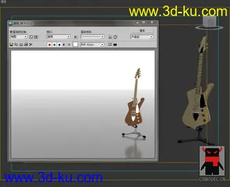 3D打印模型四把个性吉他的图片