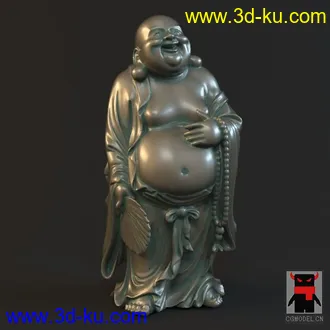 3D打印模型借花献佛（手执蒲扇的笑面佛）的图片