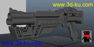 3D打印模型霸气的一把科幻武器 高模+UV的图片