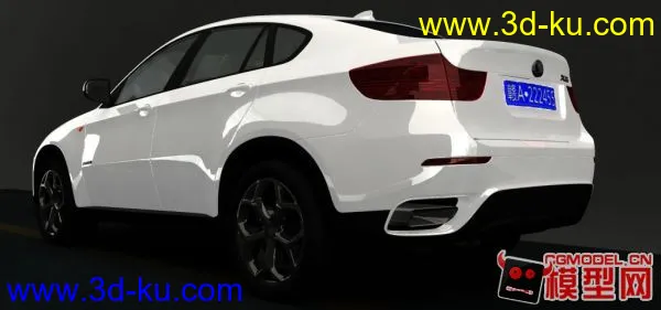 宝马X6 maya渲染  第一次渲染白色的车  感觉一般  继续努力模型的图片3
