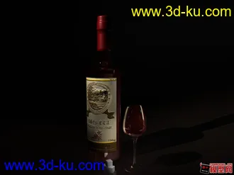 3D打印模型红酒和一个钻石的图片