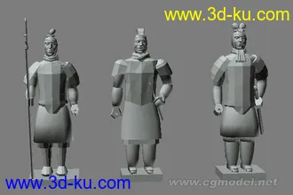 3D打印模型三个兵马勇的图片
