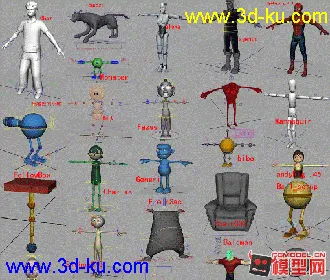3D打印模型【福利】【动画师必备的60个绑定文件】高级动画师 海量素材！应有尽有！的图片